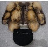 A fox fur shrug, a sheepskin muff etc Condition Report: Not available for this lot