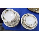 Royal Doulton Larchmont pattern dinner service comprising dinner plates, medium plates, side