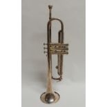 A Yamaha trumpet YTR 1320 ES serial number 304900 in silverplate with Yamaha 11C4-7C mouthpiece