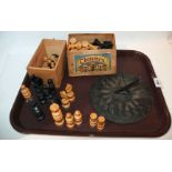 A sun dial and two chess sets Condition Report: Available upon request