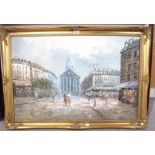 Oil on canvas Venetian Scene by Bleuge and three other paintings (4) Condition Report: Not available