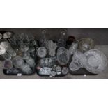 A collection of glassware including drinking glasses, cut crystal bowls etc Condition Report: Not
