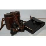 A pair if Lizars binoculars in original case, folding camera, leather sporran etc Provenance: The