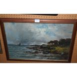 G M DONALD West Coast, signed, oil on board, 22 x 48cm and two others (3) Condition Report: Not