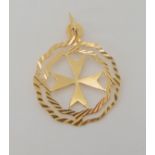 An 18ct gold Maltese cross pendant weight 0.85gms Condition Report: Available upon request