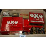 A collection of Oxo vintage advertising tins etc Provenance: The Late Dr Helen. E. C. Cargill