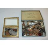 A tray lot including costume jewellery, coins etc Condition Report: Available upon request