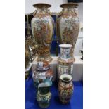 A pair of large modern Chinese vases, 62cm, a jar and cover, a jug and two other vases Condition