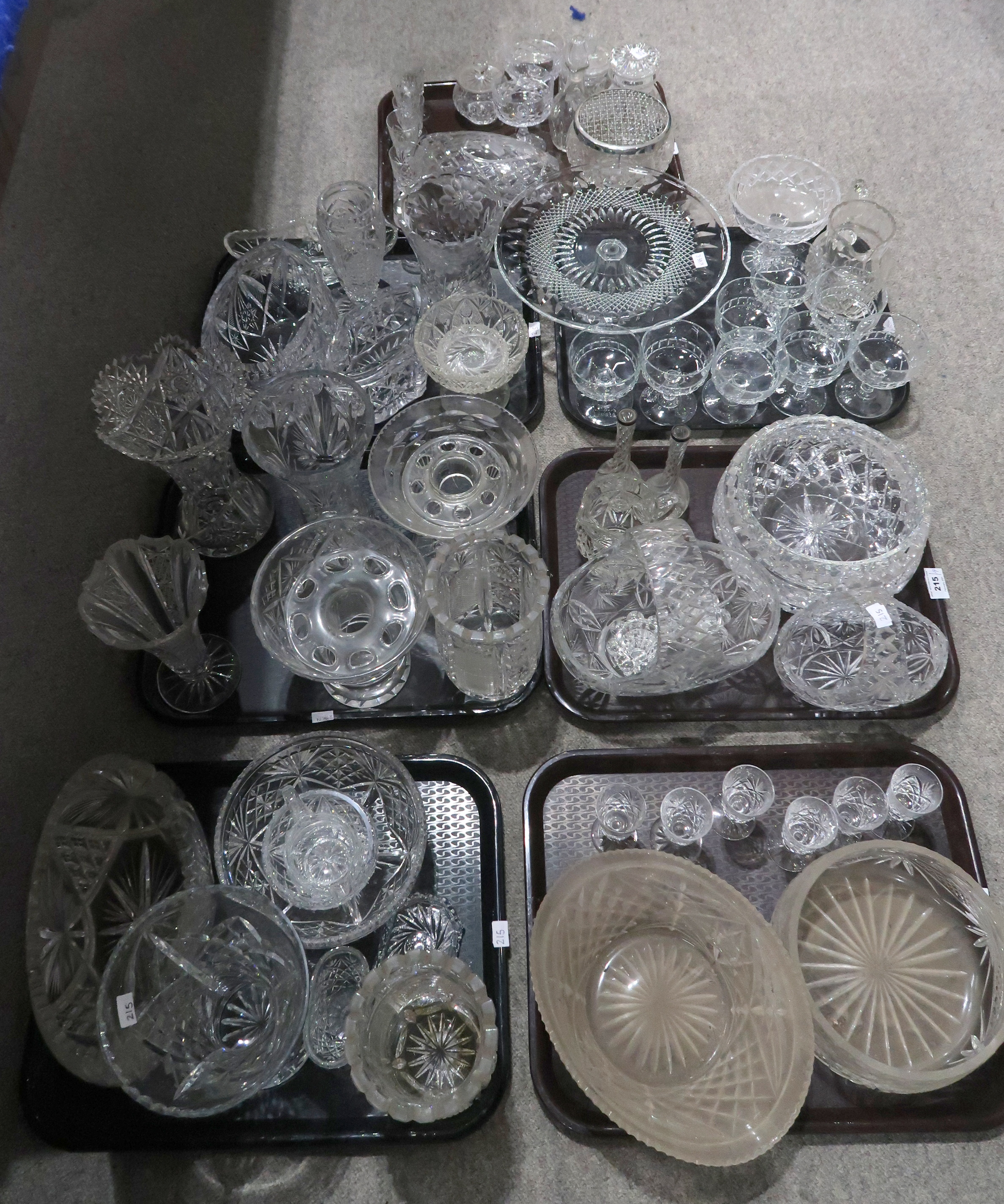 A large collection of cut glass, crystal and other glassware including bowls, vases, dishes etc - Image 2 of 5