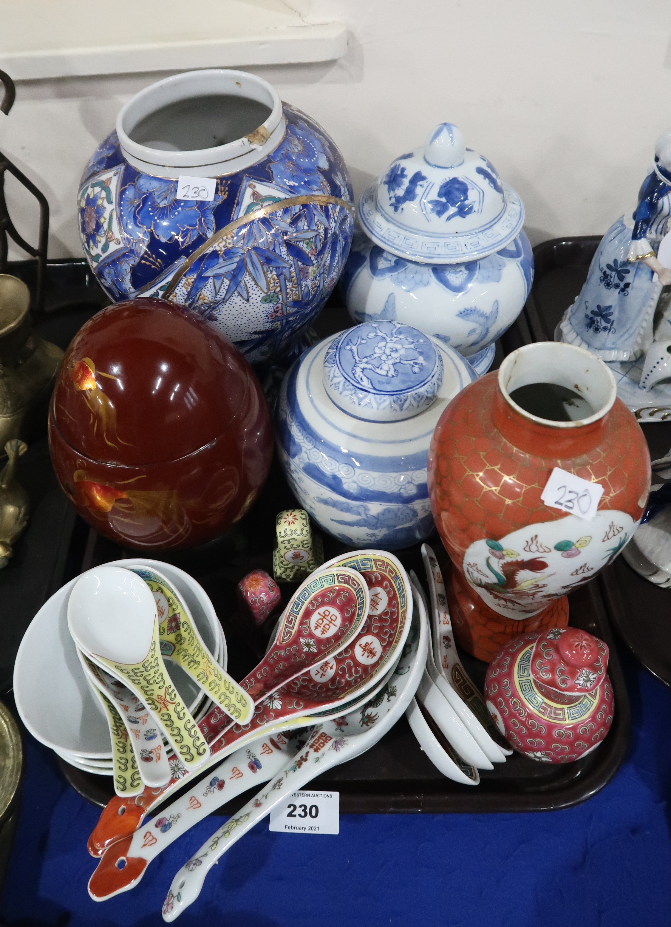 Assorted Chinese and Japanese ceramic jars, vases etc Condition Report: Not available for this lot