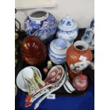 Assorted Chinese and Japanese ceramic jars, vases etc Condition Report: Not available for this lot