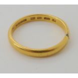 A 22ct gold wedding ring, hallmarked London 1885, size Q, weight 4gms Condition Report: Available