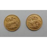 Two full gold sovereigns, 1907 and 1911 Condition Report: Not available for this lot