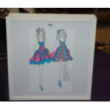 ROZ JENNINGS Design illustrations, felt pen, 29 x 19cm (2) Condition Report: Not available for