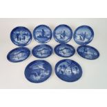 A COLLECTION OF ROYAL COPENHAGEN YEAR PLATES including 1971, 1972, 1974, three 1975, 1976, two 1977,
