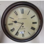 A mahogany wall clock "Rattray, Dundee" with fusee movement Condition Report: Available upon