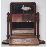 A mahogany toilet mirror and a carved tea tray (2) Condition Report: Available upon request