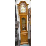 A yew wood Tempus Fugit grandmother clock, 166cm high Condition Report: Available upon request