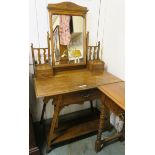 An oak dressing table with single frieze drawer, 151cm high x 91cm wide x 51cm deep Condition