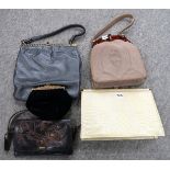 A stylish cream leather and gilt ladies handbag and other bags Condition Report: Not available for