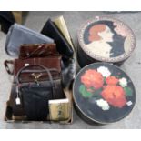 A Daly's hat box, decorated with a print of a Stuart Park flower painting, another with a 1920's