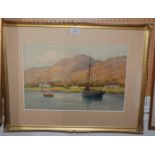 WILLIAM WEIR Loch Ranza, signed, watercolour, 32 x 47cm Condition Report: Available upon request