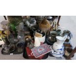 An Orrefors smoked glass vase, other glassware, Craig and Rose stoneware bottle and assorted