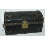 A domed and studded casket, 41cm wide Condition Report: Available upon request
