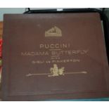 A tray lot including HMV 78rpm, Madama Butterfly, Beethoven, Condition Report: