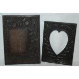 Two carved wood frames, 26 x 19cm and smaller, cigar box etc Condition Report: Available upon
