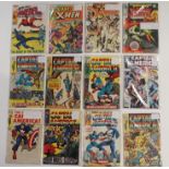 Twelve Captain America comics, No.109, 101, 241 etc and a small collection of other Marvel comics