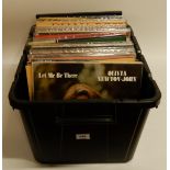 A box of vinyl LP records with Olivia Newton John, Lind Ronstadt, Kiki Dee, Sheena Easton, Buck's