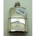 A silver hip flask, Birmingham 1904 14cm long 229 grams Condition Report: