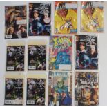 A small box of Marvel, Wizard, Topps, DC etc signed comics some with certificate of authenticity