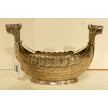 An Alpaca silver plated vase modelled as a Viking ship 25.5cm wide Condition Report: Available