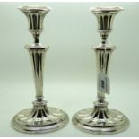 A pair of silver candlesticks Birmingham 1965 25cm high, weighted Condition Report: Available upon