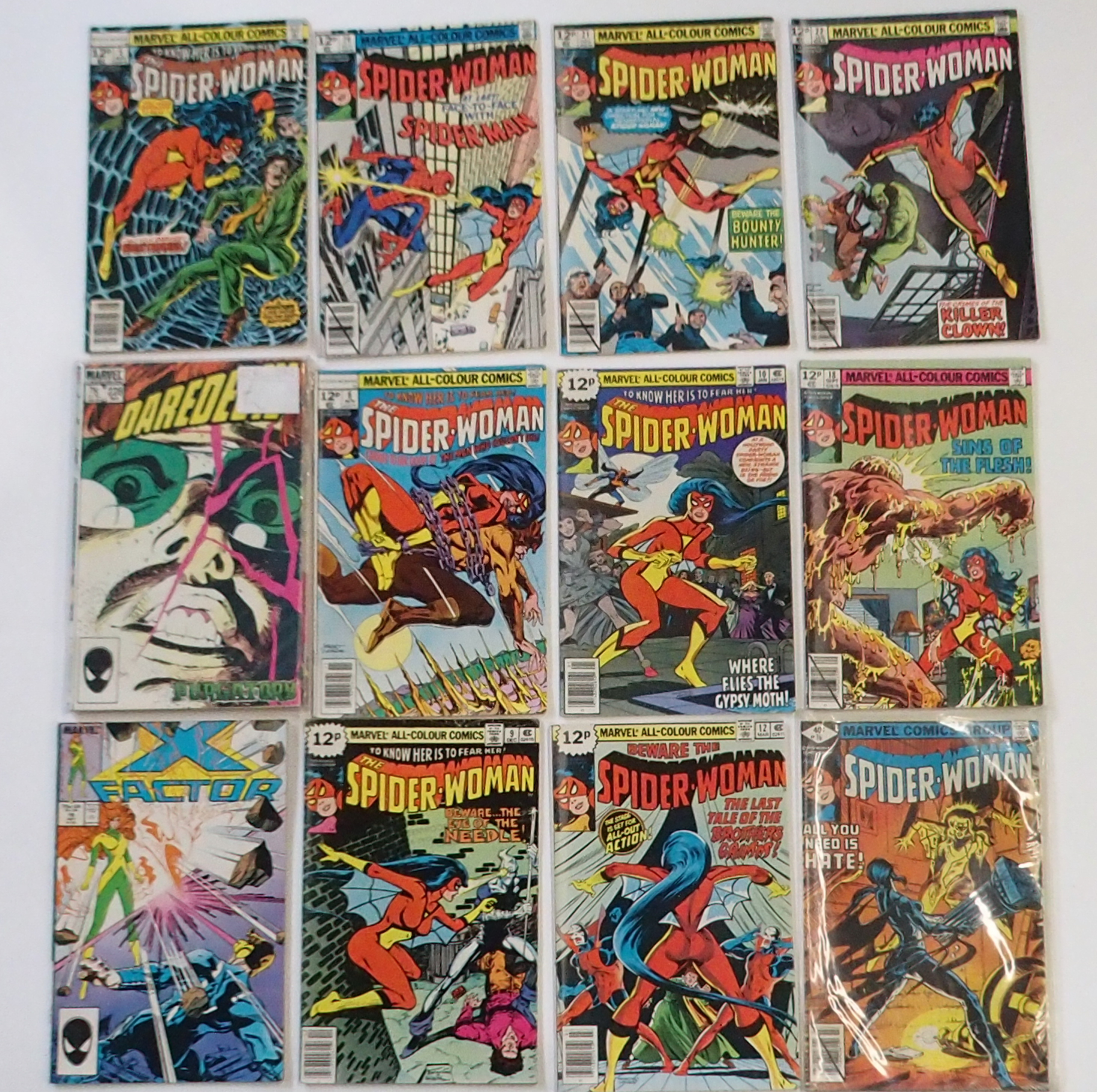 A collection of approximately one hundred and fifty Marvel comics Daredevil, Spider Woman etc This