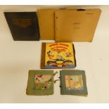 A Walt Disney's Mickey Mouse and Silly Symphonies 78 rpm shellac record album with six discs B.D.