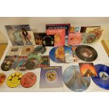 A lot comprising unusual vinyl records with Jim Steinman, ELO, Natasha, Pat Benatar, Alan Price,