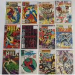 A collection of approximately two hundred Marvel comics including The Incredible Hulk, Daredevil,
