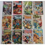 A collection of approximately two hundred Marvel comics including Spider Man and Hawkeye, Thor, X-