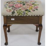 A mahogany piano stool with woolwork top Condition Report: Available upon request