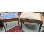 A mahogany piano stool and a mahogany bidet (2) Condition Report: Available upon request