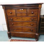 A Victorian mahogany ogee chest with frieze drawer over two small drawers flanked by two drawers