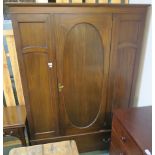 A mahogany wardrobe with single door, 195cm high x 140cm wide x 47cm deep (def) Condition Report: