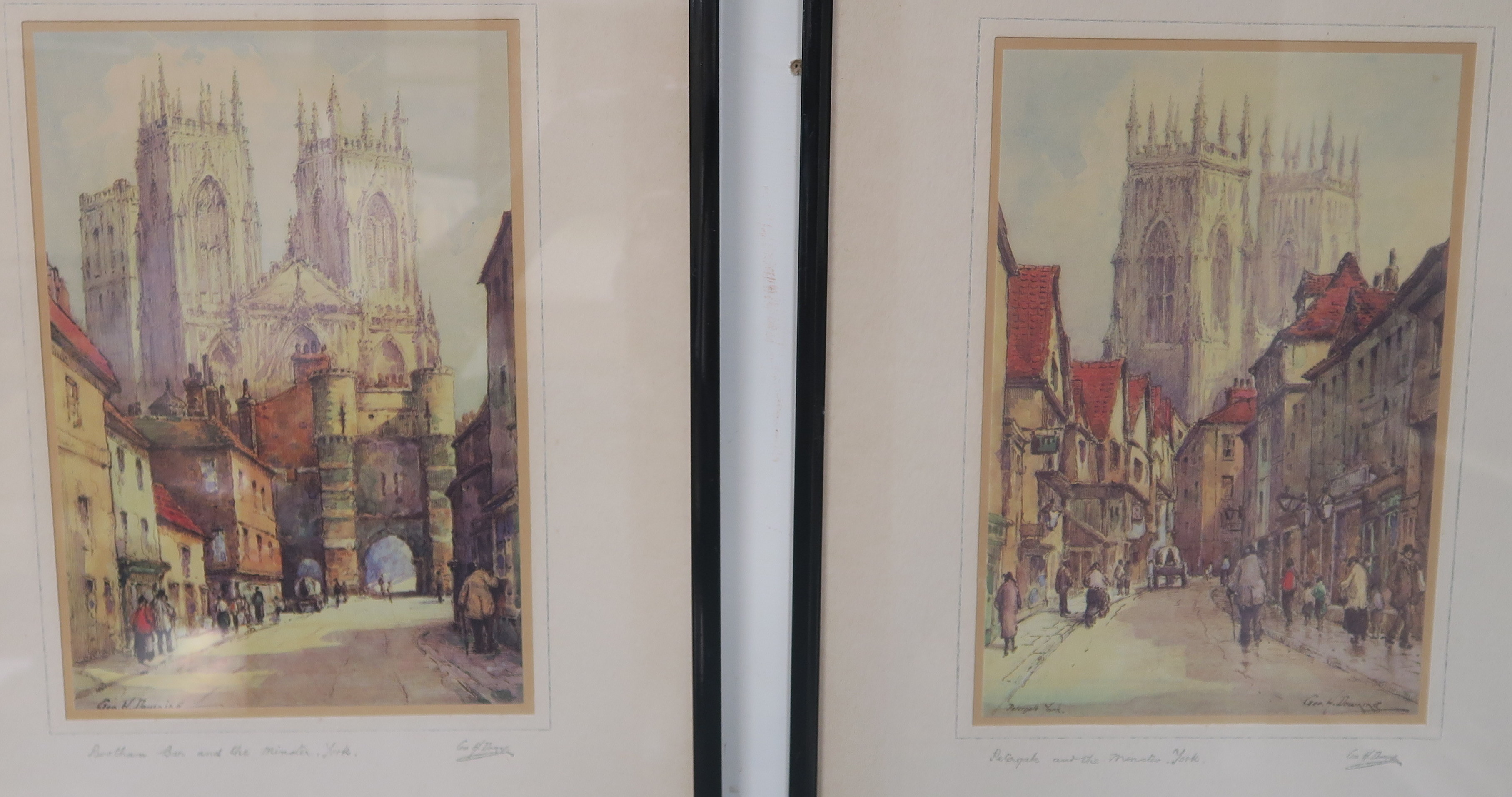 Two prints of York by Geo H Downing and two Rural scene oil paintings (4) Condition Report: - Image 2 of 2