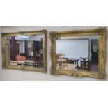 A gilt wall mirror, 71cm x 84cm and another gilt wall mirror, 74cm x 105cm (2) Condition Report: