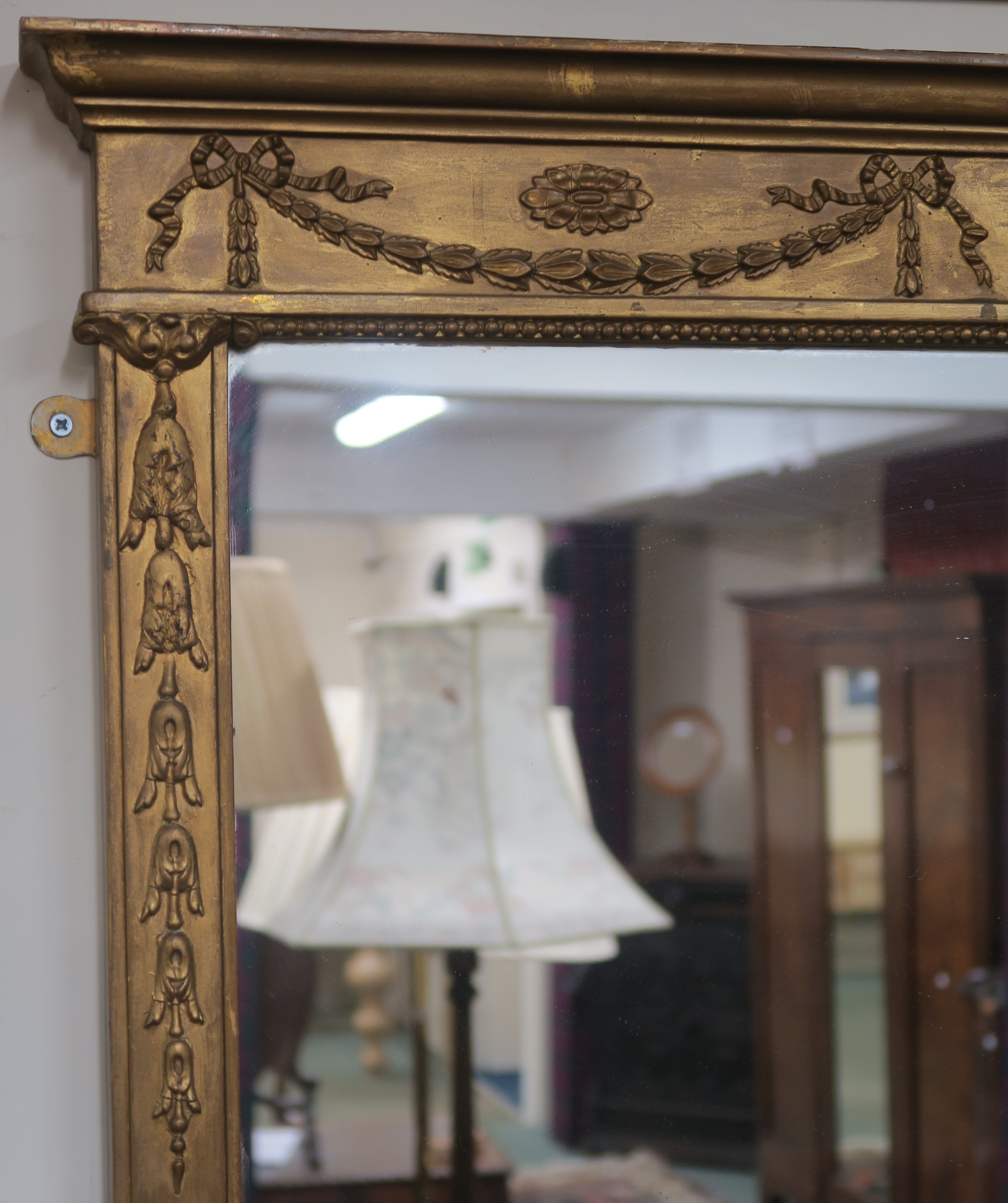 A gilt over mantle mirror, 58cm high x 87cm wide Condition Report: Available upon request - Image 2 of 5