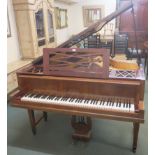 An Erard of Paris walnut boudoir piano, stamped 93413 , Sole agents, J Marr Wood & Co Ltd,