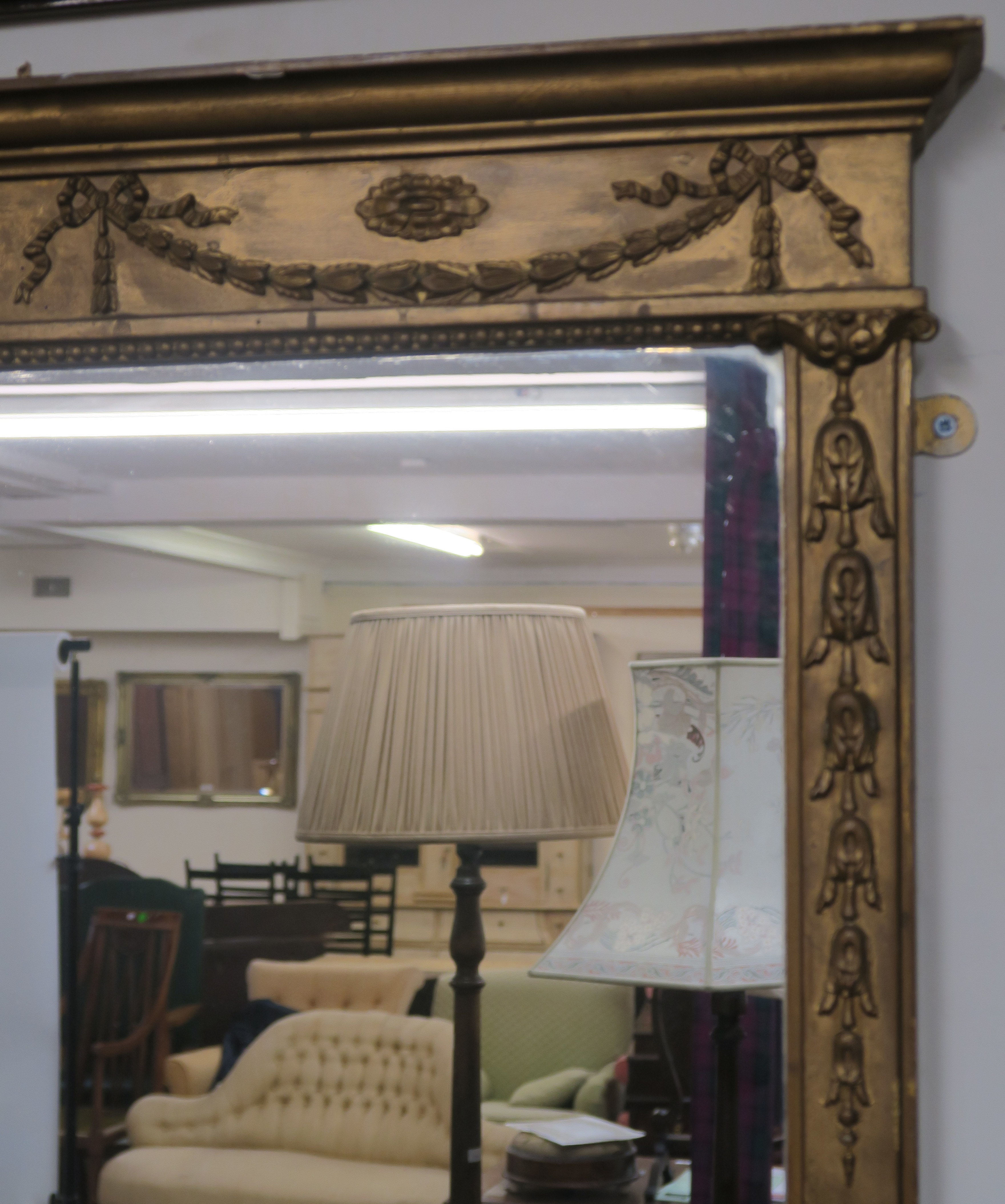 A gilt over mantle mirror, 58cm high x 87cm wide Condition Report: Available upon request - Image 3 of 5